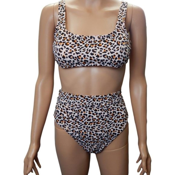 Xhilaration Bikini High Waisted Leopard Womens Size L NWT - Picture 3 of 10